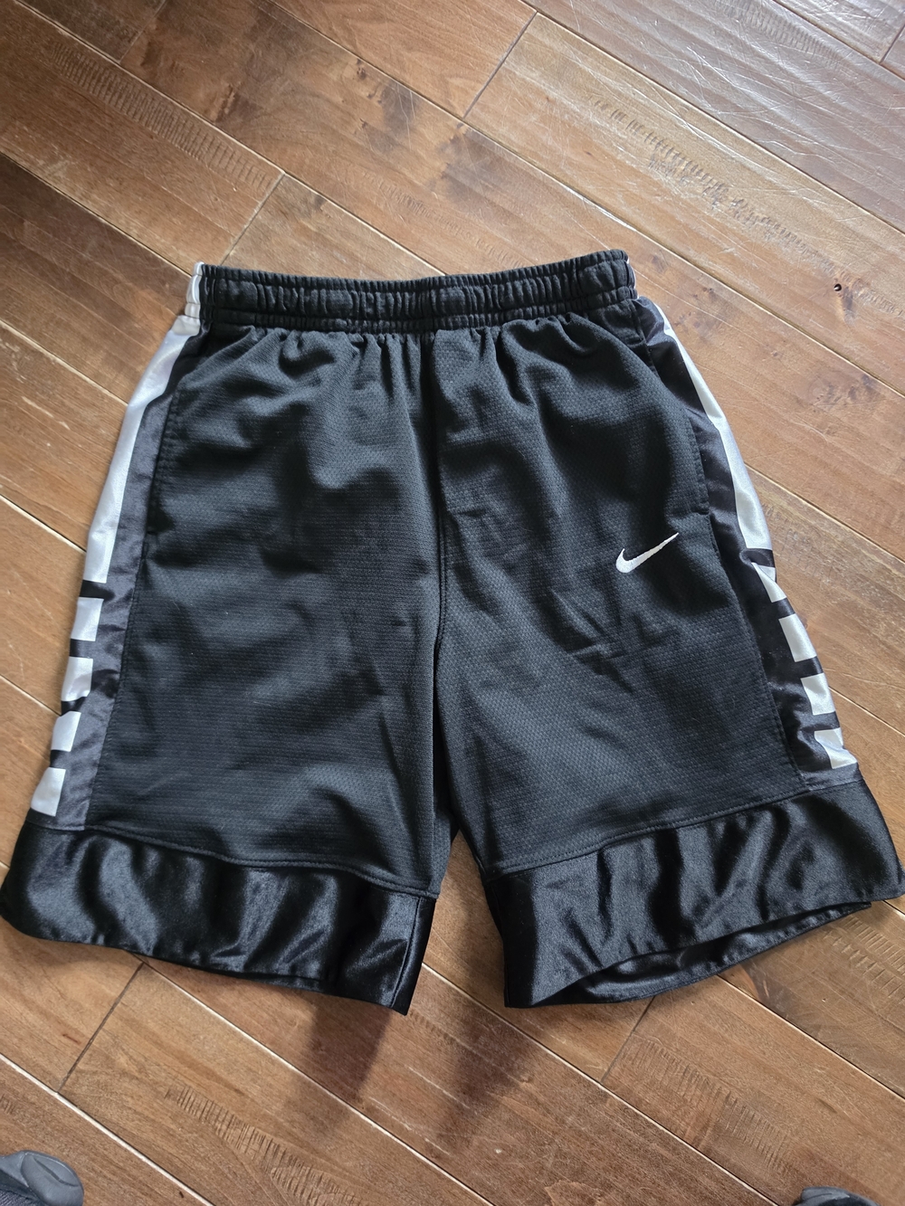 Nike DRI FIT ELITE Black Athletic Shorts with White Swoosh